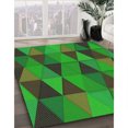 thumbnail image 3 of Ahgly Company Tapis Rond Lavable en Machine Intérieur Transitionnel Vert Lime, 4 Pieds Rond, 3 of 7