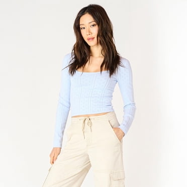 Devoted, Scoopneck Pointelle Sweater, Sizes XS-XL