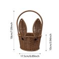 thumbnail image 2 of FEISHENTT Bread Basket Candy Baskets Easter Bunny Hanging Toy Woven with Handle Wicker Food Snack Container Food Storage Holder Beach Rattan Laundry, 2 of 5