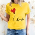 thumbnail image 1 of Meichang Hauts pour Femmes T-Shirts de la Saint-Valentin T-Shirts de Fête à Col Rond T-Shirts à Imprimé Cœur d'Amour T-Shirts à Manches Courtes Jolis Tees Blouses en Liquidation, 1 of 5