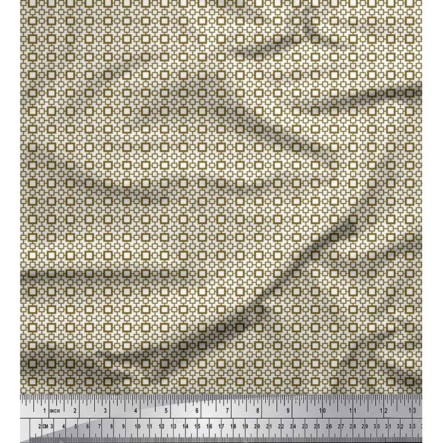 Soimoi Rayon Fabric Geometric Small Print Sewing Fabric Yard 56 Inch Wide