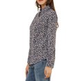 thumbnail image 4 of INSPIRE CHIC Chemise Boutonnée pour Femme à Petites Fleurs à Manches Longues Col en Pointe Haut de Bureau TP Bleu Foncé, 4 of 8