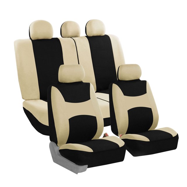 FH Group Flat Cloth Car Seat Cover Set Full Set