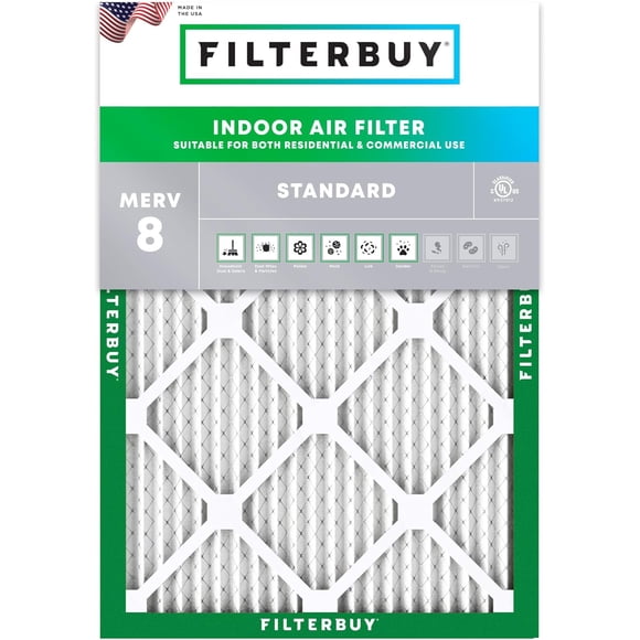 Filterbuy 18x21x1 Air Filter MERV 8 Dust Defense, HVAC AC Furnace Air Filters Replacement (1-Pack)