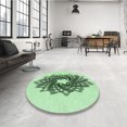 thumbnail image 4 of Ahgly Company Machine Washable Indoor Rectangle Transitional Mint Green Area Rugs, 8' x 12', 4 of 7