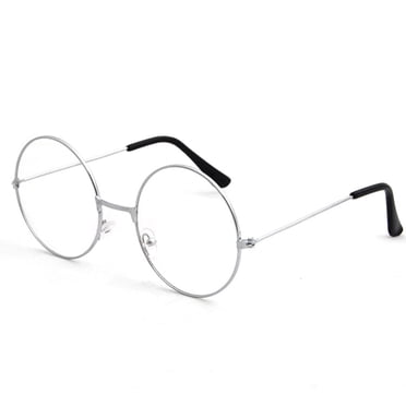 Kingswick Metal Frame Round Glasses Clear Lens Glasses Lightweight Circle Eyeglasses for Women Men,Silver