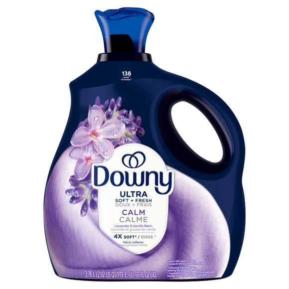 Downy Ultra Soft Plus Fresh Fabric Softener Liquid, Calm, Lavender and Vanilla Bean, Downy Fabric Softener, Laundry Softener 138WL