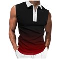 thumbnail image 1 of Plebaso Tank Tops for Men Casual Quarter Zip Collared Tee Shirts Sleeveless Gradient Color Fashion Shirts, 1 of 4