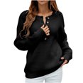 thumbnail image 2 of EGNMCR Chandails pour Femmes Hiver Chaud Haut Ample Couleur Unie Manches Col Rond Chandail, Cadeaux pour Femmes, 2 of 6