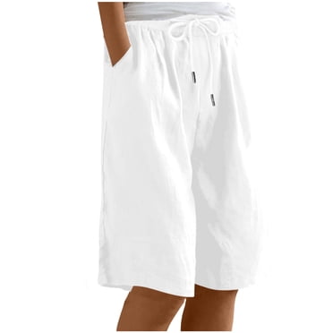 Summer Clearance! Womens Plus Size Pants,Summer Pants for Womens,Women's Solid Color Shorts Casual Women's Shorts Capris