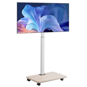 KFFKFF TV Stand Mount, Mobile TV Cart for 32-70 Inch Screens, 25° Left-Right Rotation and Height Adjustable TV Mount on Wheels,Max VESA 600x400mm