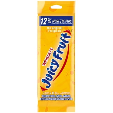 Juicy Fruit, Fruits, gomme à mâcher, 18 morceaux, 3 emballages