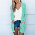 thumbnail image 2 of AherBiu Womens Cardigan Tops Long Sleeve Open Front Mid-Long Outwear with Pockets Spring Clothes, 2 of 5
