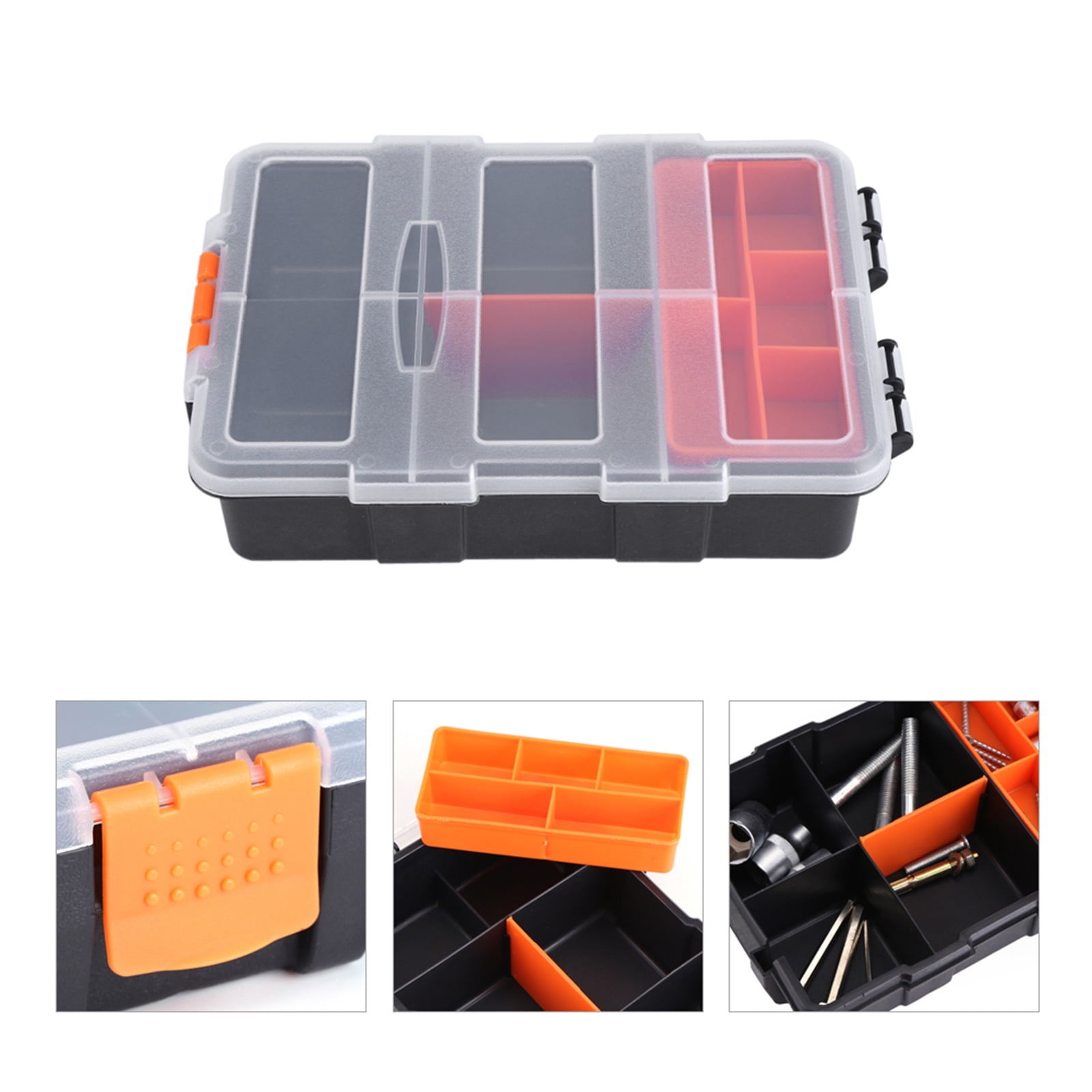 Fictory Small Tool Boxes - Two Layer Plastic High Performance Components Storage Box Case Organizer Small Parts Tool Box