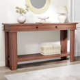 thumbnail image 1 of 54 Inch Long Console Table – Wooden Entryway Table with 2 Drawers & Open Storage Shelf, Sofa Table Behind Couch, Farmhouse Style Entryway & Hallway Organizer for Living Room, 1 of 5