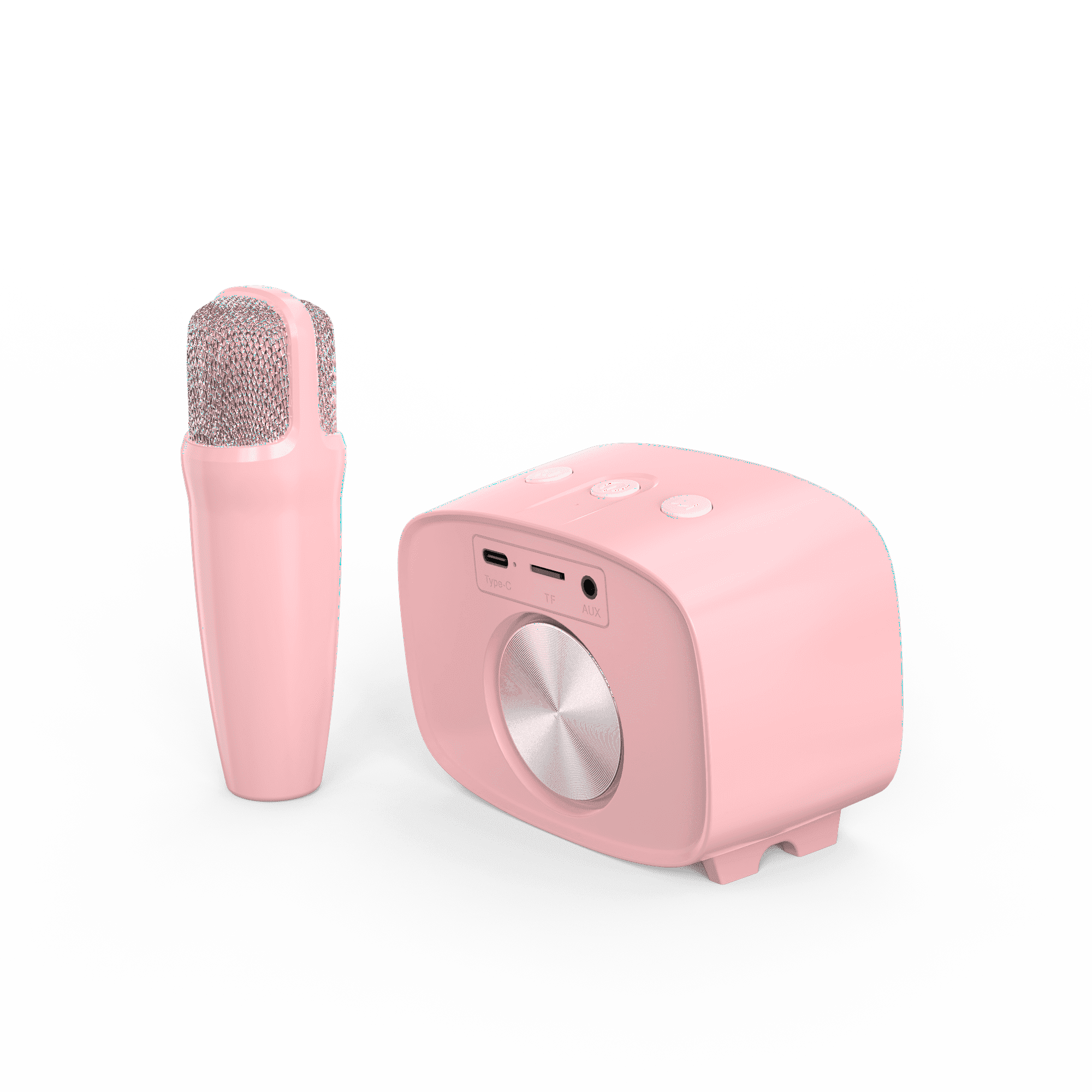 myFirst Voice 2 : Machine de karaoké pour enfants, enceinte Bluetooth portable, micro sans fil, 5 modificateurs de voix (Couleur rose)