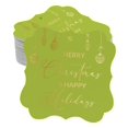 thumbnail image 1 of Inkdotpot Pack Of 50 Real Gold Foil Bracket Shape Paper Tags Merry Christmas & Happy Text Favor Hang Tags, 1 of 7