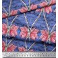thumbnail image 2 of Soimoi Cotton Poplin Fabric Floral & Ogee Damask Printed Fabric 1 Yard 56 Inch Wide, 2 of 3