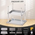 thumbnail image 2 of YUSAZENS 201 Stainless Steel Double Layer Storage Table, Mobile Workbench Tool Cart 24*24"+legs, 2 of 7