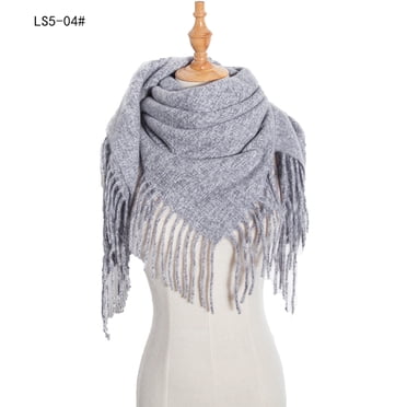 Dvkptbk Foulards pour Femmes Mode Hiver Femmes Foulard Colorée Décontractée Foulard à Franges Châle Vêtements en Liquidation