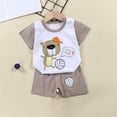 thumbnail image 1 of EGNMCR Ensembles de Blouses et Chemises à Manches Courtes à Col Rond Tout-Petits Enfants Bébés Garçons Filles Mode Mignon Imprimé Chiot à Manches Courtes Tenue Décontractée Ensemble Fille, 1 of 4