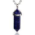 thumbnail image 1 of Angelstones Collier Pendentif Reiki Chakra Hexagonal Pointu en Sodalite Foncée 20 Pouces, 1 of 3