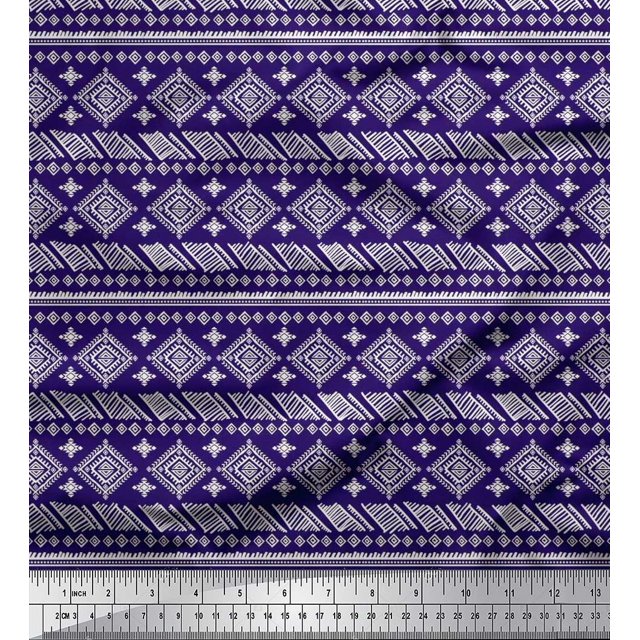 Soimoi Velvet Fabric Aztec African Decor Fabric Printed Yard 58 Inch Wide