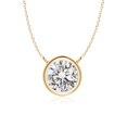 thumbnail image 1 of Angara Natural Diamond Necklace - Bezel-Set Round Diamond Solitaire Necklace in 14K Yellow Gold for Women, 1 of 10