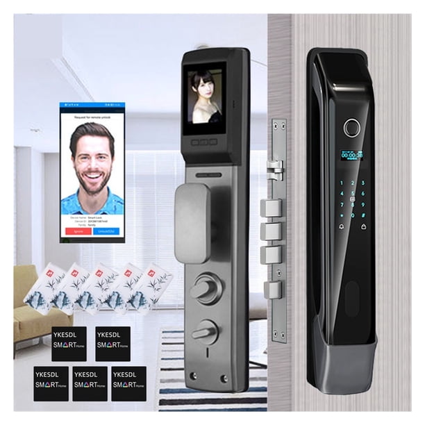 Serrure de porte avec empreinte digitale - Serrure de porte électrique - Poignée de