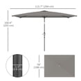 thumbnail image 3 of Outsunny Parasol de Patio Inclinable, Parasol de Jardin de Marché avec Manivelle, Gris Pâle, 3 of 10