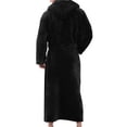 thumbnail image 2 of Innerwin Dressing Gown Solid Color Men Wrap Robe Home Hooded Thicken Plush Bath Robes Black 4XL, 2 of 6