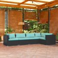 thumbnail image 1 of vidaXL 5 Piece Garden Lounge Set with Cushions Poly Rattan Black, 1 of 4