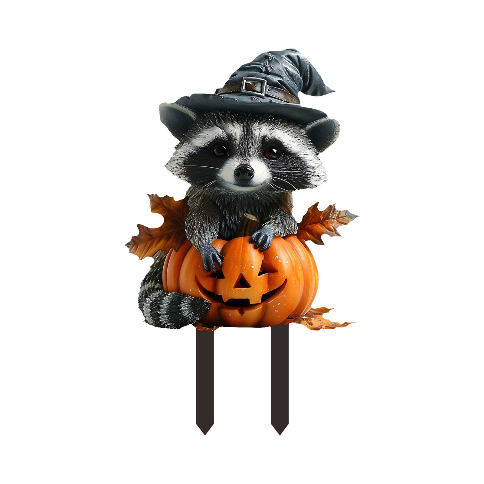 Unbranded Halloween Decorations Outdoor Halloween Pumpkin Cute Raccoon Acrylic Decoration Potted Plants Scene Decoration Props Decorative Plaques Scar