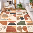 thumbnail image 1 of MUJOO 5x7 Area Rugs Washable,Boho Rugs for Living Room Bedroom Dining Room,Large Throw Floor Carpet Non Slip Soft Modern Abstract Bohemian Terracotta, 1 of 7