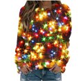 thumbnail image 2 of RKSTN Chemisiers pour Femmes Femmes Noël Mode Décontractée Imprimé Col Rond Ample Long Chandail Sans Capuche Manche Haut en Polyester pour Femmes, 2 of 4