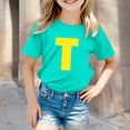thumbnail image 2 of TZEWGL Cute Shirt For Kid Letter Printed Short Sleeve Print Crewneck Top For Newborns size 3-4T, 2 of 4