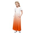 thumbnail image 1 of Rbaofujie Robe Longue Maxi Décontractée Ample à Manches Courtes à Imprimé Floral pour Fille avec Poches 4-12 Ans, 1 of 9