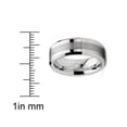 thumbnail image 3 of Mens Tungsten Ring Brushed Wedding Band Silvertone Comfort-fit 8MM, 3 of 3