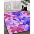 thumbnail image 3 of Ahgly Company Machine Washable Indoor Rectangle Transitional Violet Purple Area Rugs, 8' x 10', 3 of 7