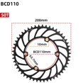 thumbnail image 1 of GLFILL Road Bike Single Chainwheel 110BCD 4 Bolts 48T-56T Narrow Wide Tooth Chainring, 1 of 6