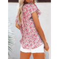 thumbnail image 3 of ORUYROP Chemisiers Chemises Hauts Décontractés Boho à Imprimé Floral à Col en V à Manches Longues Amples pour Femmes, 3 of 5