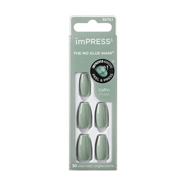 KISS ImPRESS Couleur - Faux Ongles, Forme Ballerine Moyenne