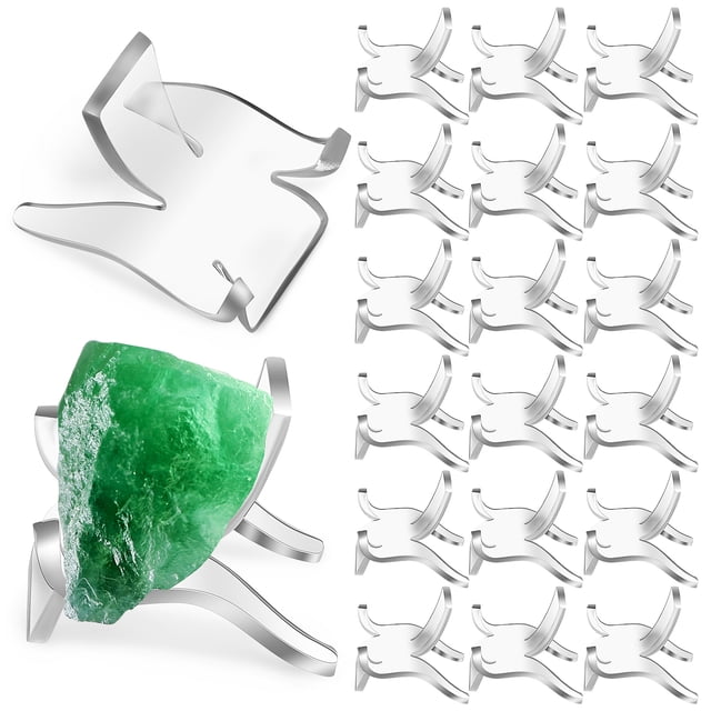 MIANGASTORE 20 Pcs Crystal Display Stands Clear Acrylic Display Stands Easel Holders for Rocks Mineral Agates Stones