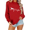 thumbnail image 1 of Penkiiy Chandails en Molleton Cœur d'Amour pour la Saint-Valentin : Chandails en Molleton de Saint-Valentin pour Femmes Décontracté Graphique Adorable Pull à Manches Longues S Rouge, 1 of 4