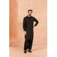 thumbnail image 2 of Premium Raven Black Kameez Shalwar pour Hommes - Adapté pour Mariages et Occasions Festives, m, 2 of 7