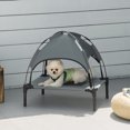 thumbnail image 2 of PawHut Lit pour Animal Surélevé et Rafraîchissant avec Auvent pour Petits Chiens, Gris, 2 of 10