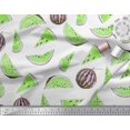 thumbnail image 3 of Soimoi Tissu Poly Georgette Imprimé de Fruits Melon D\'eau au Mètre, 42 Pouces de Large, 3 of 3
