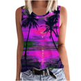 thumbnail image 2 of lSLJS Women Floral Printing Tank Round-Neck Sleeveless Block Tunic Tee Tops, Womens Tank Tops, 2 of 5