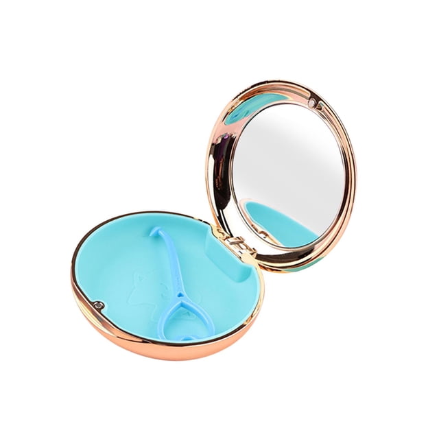 pitrice Travel Retainer Case with Mirror Mouth Guard Case Protection with Vent Holes Champagne Gold