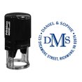 thumbnail image 1 of Printtoo Personalized Initial Monogram Self Inking Round Custom Address Wedding Invitation Rubber Stamp-Blue, 1 of 4